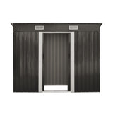 Livsip Garden Shed 2.38x1.31M Workshop Cabin Metal House - 45-Degree Angle