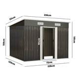 Livsip Garden Shed 2.38x1.31M Workshop Cabin Metal House - Side View