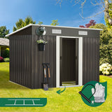 Livsip Garden Shed 2.38x1.31M Workshop Cabin Metal Base - 45-Degree Angle