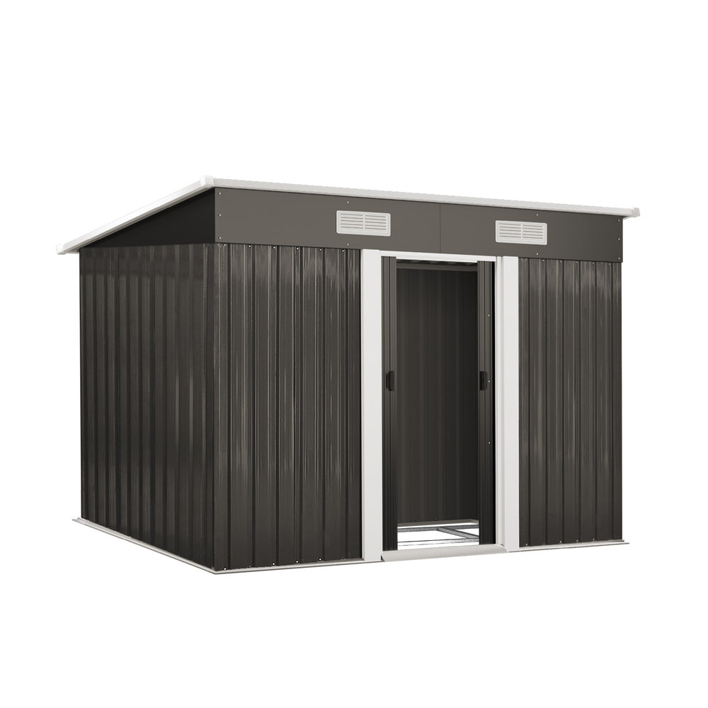 Livsip Garden Shed 2.38x1.31M Workshop Cabin Metal Base