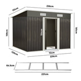 Livsip Garden Shed 2.38x1.31M Workshop Cabin Metal Base