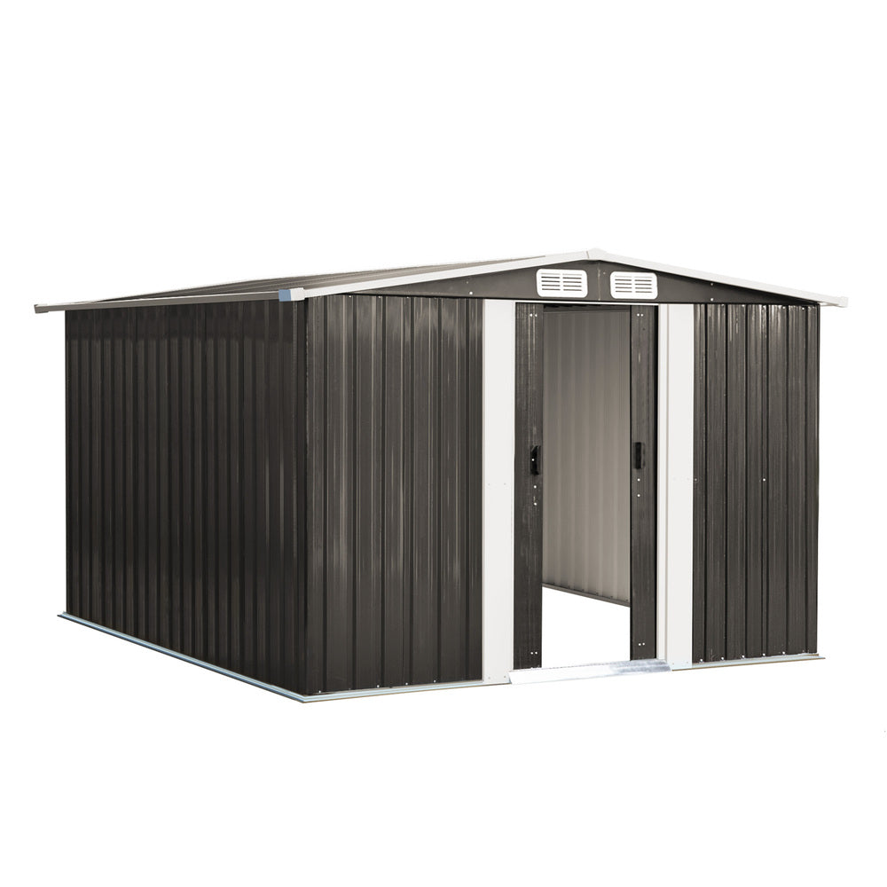 Livsip Garden Shed 2.57x2.05M Workshop Cabin Metal House