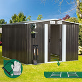 Livsip Garden Shed 2.57x2.05M Workshop Cabin Metal Base