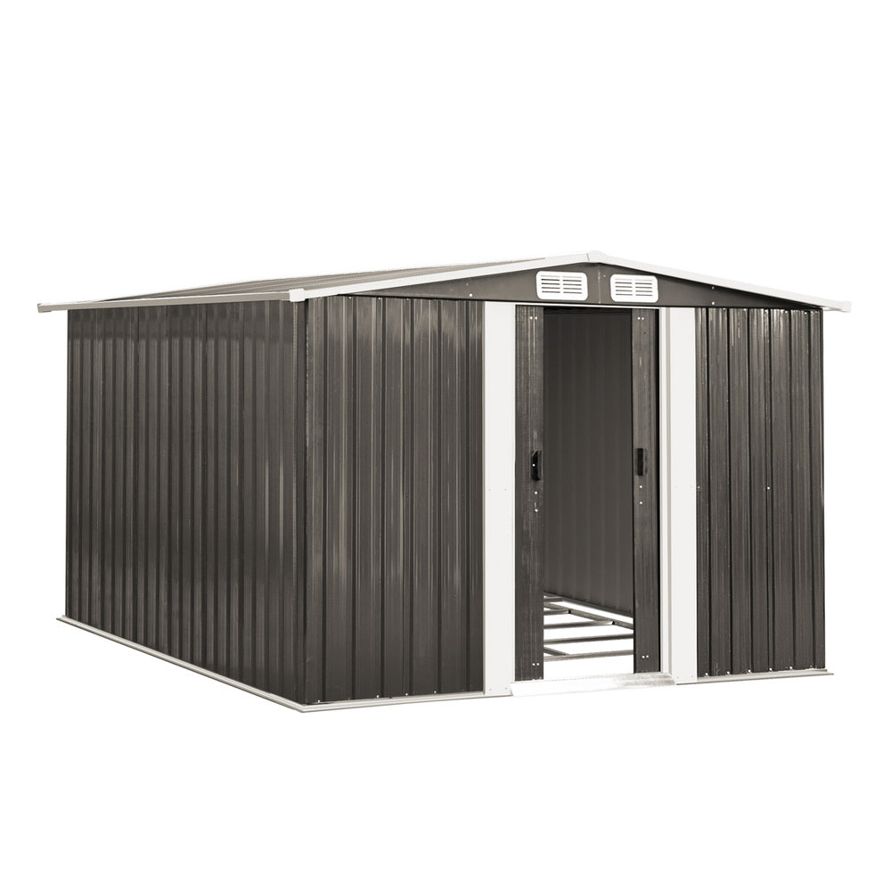 Livsip Garden Shed 2.57x2.05M Workshop Cabin Metal Base