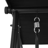 Gardeon Outdoor Swing Chair Garden Bench Furniture Canopy 2 Seater Black - Top-Down View