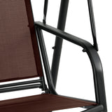 Gardeon Outdoor Swing Chair Garden Bench Furniture Canopy 2 Seater Brown - Side View