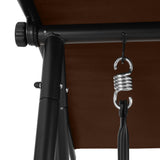 Gardeon Outdoor Swing Chair Garden Bench Furniture Canopy 2 Seater Brown - Top-Down View