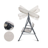 Gardeon Outdoor Swing Chair Garden Chair Bench Furniture Canopy 3 Seater Beige - Side View
