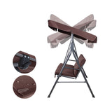 Gardeon Outdoor Swing Chair Garden Chair Bench Furniture Canopy 3 Seater Brown - Side View