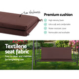 Gardeon Outdoor Swing Chair Garden Chair Bench Furniture Canopy 3 Seater Brown - 45-Degree Angle