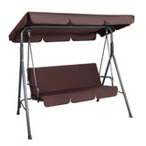 Gardeon Outdoor Swing Chair Garden Chair Bench Furniture Canopy 3 Seater Brown - Low Angle