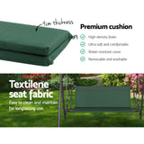 Gardeon Outdoor Swing Chair Garden Chair Bench Furniture Canopy 3 Seater Green - 45-Degree Angle