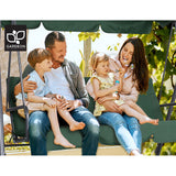 Gardeon Outdoor Swing Chair Garden Chair Bench Furniture Canopy 3 Seater Green - Close-Up Angle