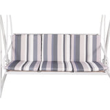 Gardeon Outdoor Swing Chair Garden Bench Furniture Canopy 3 Seater White Grey - Top-Down View