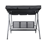 Gardeon Outdoor Swing Chair Garden Bench Furniture Canopy 3 Seater Mesh Black - Side View