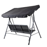 Gardeon Outdoor Swing Chair Garden Bench Furniture Canopy 3 Seater Mesh Black - 45-Degree Angle