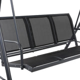 Gardeon Outdoor Swing Chair Garden Bench Furniture Canopy 3 Seater Mesh Black - Rear View