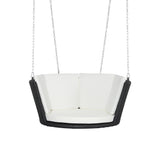 Gardeon Rattan Porch Swing Chair With Chain Cushion Outdoor Furniture Black - Side View
