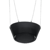 Gardeon Rattan Porch Swing Chair With Chain Cushion Outdoor Furniture Black - Top-Down View