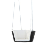 Gardeon Rattan Porch Swing Chair With Chain Cushion Outdoor Furniture Black - 45-Degree Angle