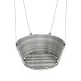 Gardeon Rattan Porch Swing Chair With Chain Cushion Outdoor Furniture Grey - Top-Down View