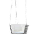 Gardeon Rattan Porch Swing Chair With Chain Cushion Outdoor Furniture Grey - 45-Degree Angle