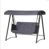 Gardeon Outdoor Swing Chair Garden Bench Furniture Canopy 3 Seater Rattan Grey - Close-Up Angle
