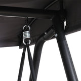 Gardeon Outdoor Swing Chair Garden Bench Furniture Canopy 3 Seater Rattan Grey - Top-Down View