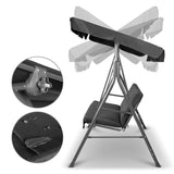 Gardeon Outdoor Swing Chair Garden Chair Bench Furniture Canopy 3 Seater Black - Top-Down View
