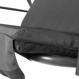Gardeon Outdoor Swing Chair Garden Chair Bench Furniture Canopy 3 Seater Black - Rear View