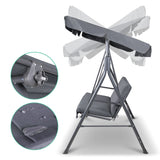 Gardeon Outdoor Swing Chair Garden Chair Bench Furniture Canopy 3 Seater Grey - Top-Down View