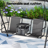 Gardeon Outdoor Swing Chair Garden Chair Canopy Cup Holder 2 Seater Grey - 45-Degree Angle