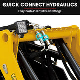 BAUMR-AG Post Hole Auger for BSR5000 Mini Loader Skid Steer, with 100mm & 200mm Bits, Quick Connect Hydraulics - Top-Down View