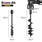 BAUMR-AG Post Hole Auger for BSR5000 Mini Loader Skid Steer, with 100mm & 200mm Bits, Quick Connect Hydraulics