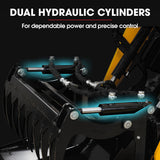 BAUMR-AG Grapple Bucket Accessory for BSR5000 Mini Loader Skid Steer, Quick Connect, Dual Hydraulic Cylinders
