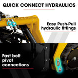 BAUMR-AG Grapple Bucket Accessory for BSR5000 Mini Loader Skid Steer, Quick Connect, Dual Hydraulic Cylinders - Top-Down View