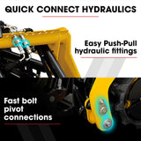 BAUMR-AG Stump Bucket Grapple Fork Accessory for BSR5000 Mini Loader Skid Steer, Quick Connect Hydraulics, for Moving Logs, Scrap - Top-Down View