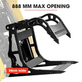 BAUMR-AG Stump Bucket Grapple Fork Accessory for BSR5000 Mini Loader Skid Steer, Quick Connect Hydraulics, for Moving Logs, Scrap - Front View