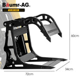 BAUMR-AG Stump Bucket Grapple Fork Accessory for BSR5000 Mini Loader Skid Steer, Quick Connect Hydraulics, for Moving Logs, Scrap - Rear View