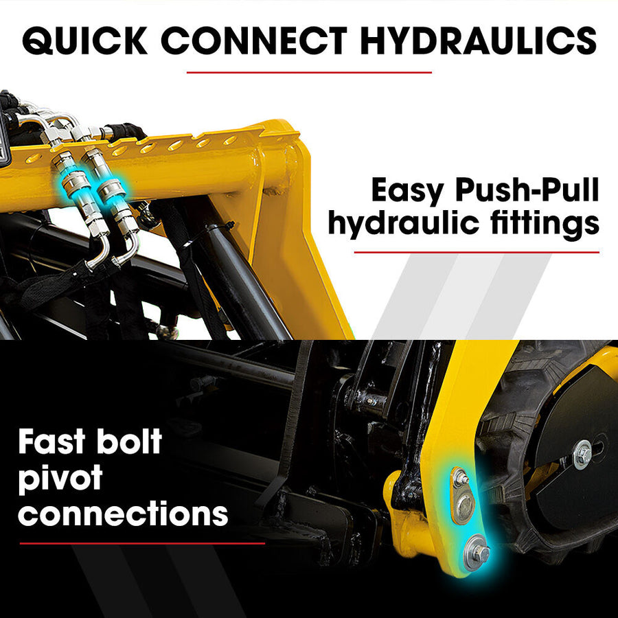 BAUMR-AG Pallet Forks Accessory for BSR5000 Mini Loader Skid Steer, Quick Connect Hydraulics, 150kg Rated Capacity