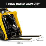 BAUMR-AG Pallet Forks Accessory for BSR5000 Mini Loader Skid Steer, Quick Connect Hydraulics, 150kg Rated Capacity - Front View