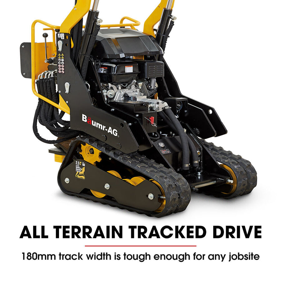 BAUMR-AG BSR5000 Mini Loader Skid Steer, with Bucket, 10hp OHV 4-Stroke Petrol Engine, 200kg Rated Operating Capacity