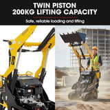 BAUMR-AG BSR5000 Mini Loader Skid Steer, with Bucket, 10hp OHV 4-Stroke Petrol Engine, 200kg Rated Operating Capacity
