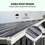 PLANTCRAFT Galvanised Steel Garden Shed 2.58 x 2.07 x 2.02m, with 2 Sliding Doors, 4 Air Vents, Gable Roof, Floor Frame, Black - Side View