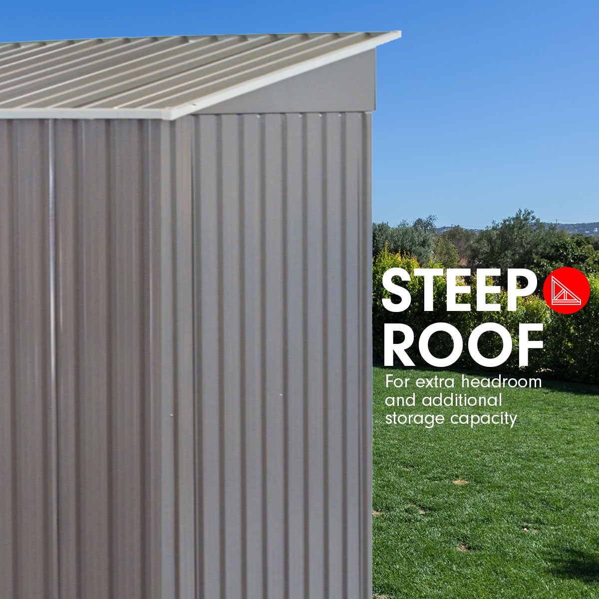4ft x 6ft Garden Shed with Base Flat Roof Outdoor Storage - Grey