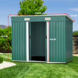 Garden Shed Flat 4ft x 6ft Outdoor Storage Shelter - Green - Top-Down View