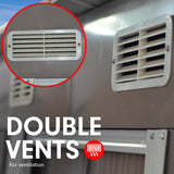 4ft x 8ft Garden Shed with Base Flat Roof Outdoor Storage - Grey - Rear View