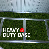 4ft x 8ft Garden Shed with Base Flat Roof Outdoor Storage - Grey - Low Angle