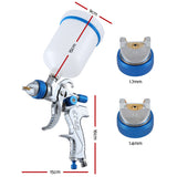 Giantz Spray Gun Paint Gun HVLP Gravity Feed 1.4mm 1.7mm 2.0mm Nozzles Included - Front View