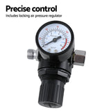 Giantz 2PC HVLP Spray Gun Paint Gun Gravity Feed 0.8mm 1.4,mm Nozzles Included - 45-Degree Angle